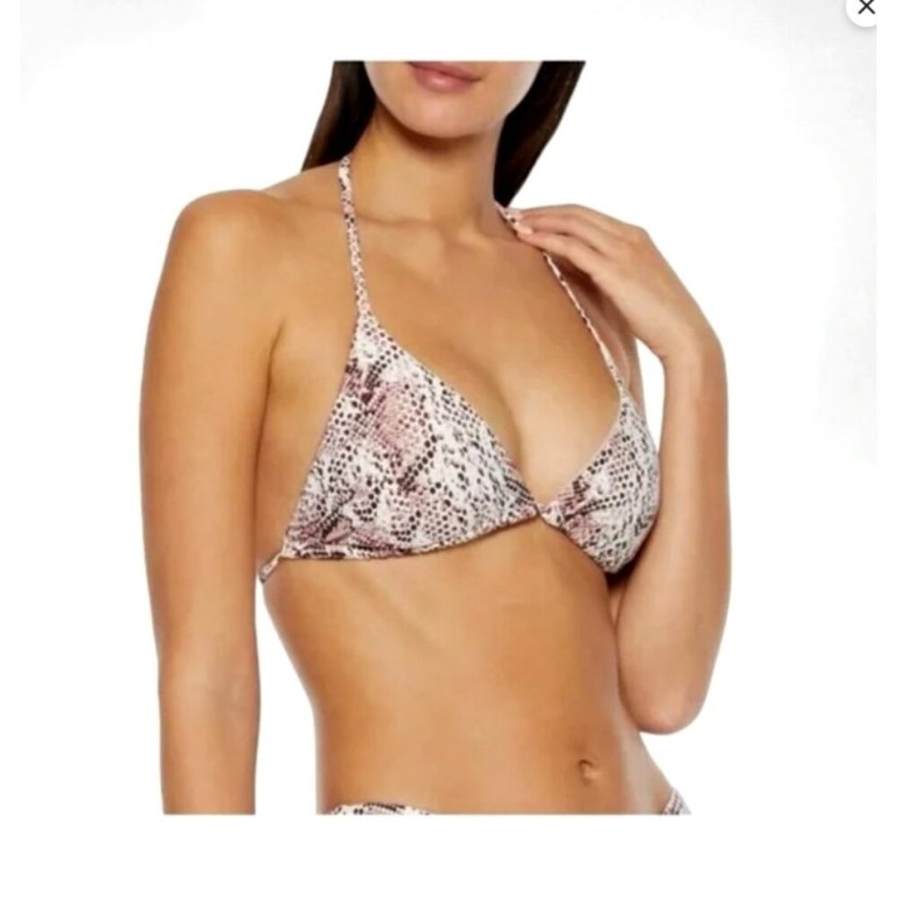 Snakeskin Print Triangle Bikini Top UPF 50+ Size S/P By Skin